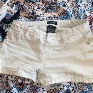 White Jean shorts